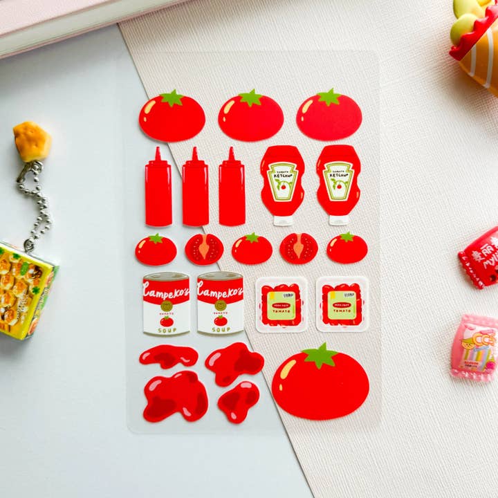 PekoPuff - Wholesale Sticker - Tomato Matte Waterproof Deco Sticker Sheet1
