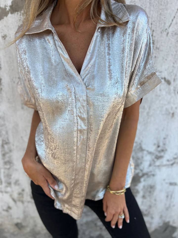 Smart & Relaxed Metallic short sleeve shirt and other Purchase Wholesale metallic shorts. Free Returns & Net 60 Terms on Faire trending on Faire.