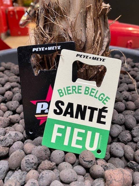 Metalen flesopener "Santé Fieu" voor wholesale door Peye et Meye