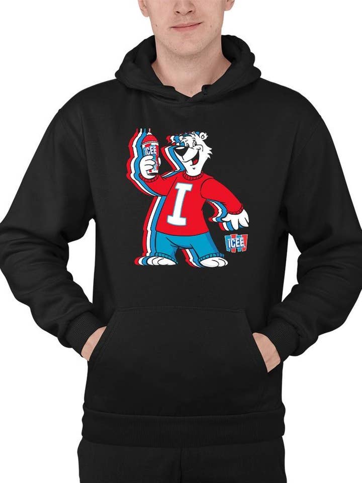 Officially Licensed ICEE Chill Polar-Bear Graphic - Fun Retro Style Men's Hoodie for wholesale by Snack Tees