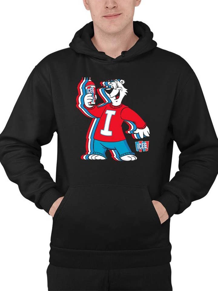 Officially Licensed ICEE Chill Polar-Bear Graphic - Fun Retro Style Men's Hoodie for wholesale by Snack Tees