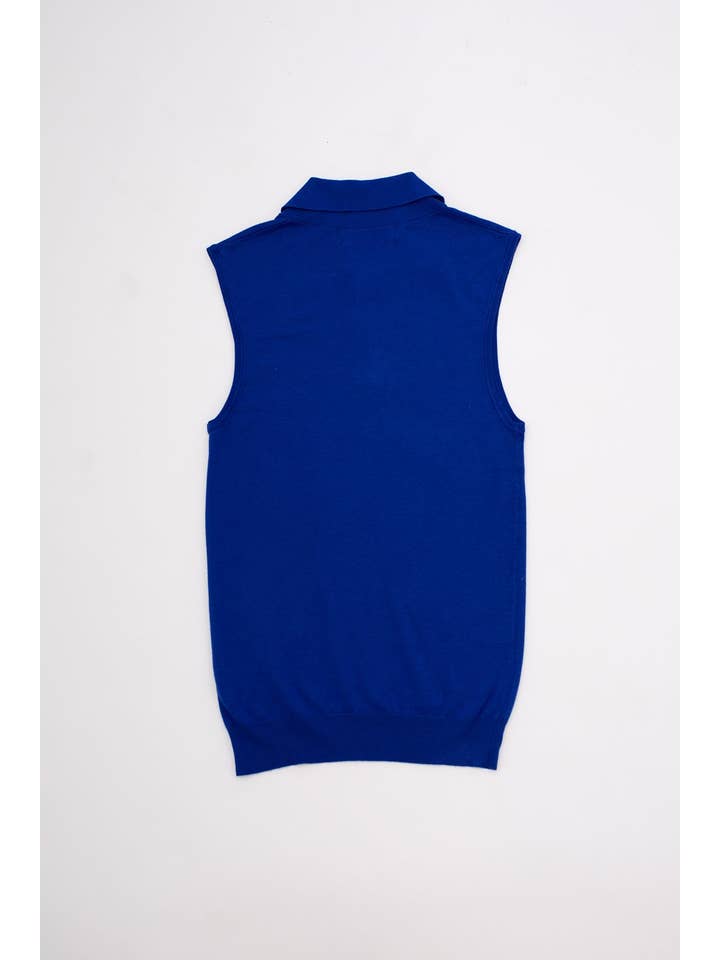 Blue Polo Knit Tank for wholesale on Faire7