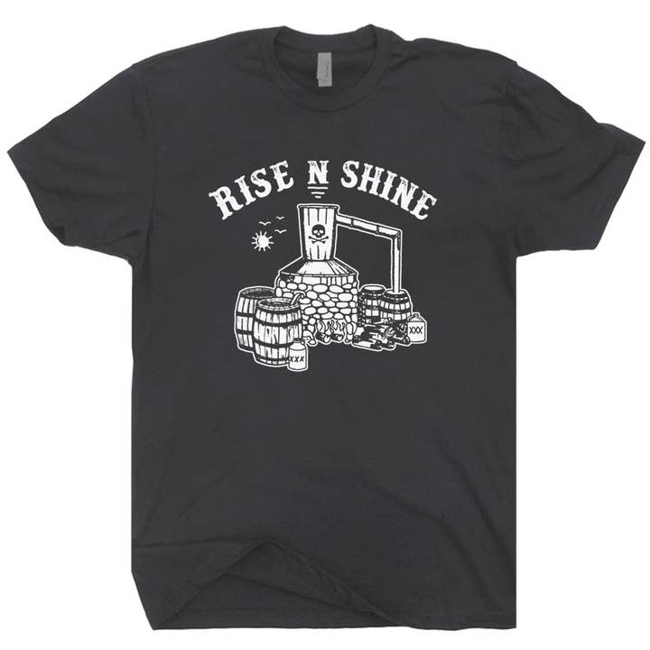 Shirtmandude Co - Wholesale Screen Printed T-Shirt - Unisex - Moonshine Shirt Beer Booze Funny Party logoTheme Graphic Tee