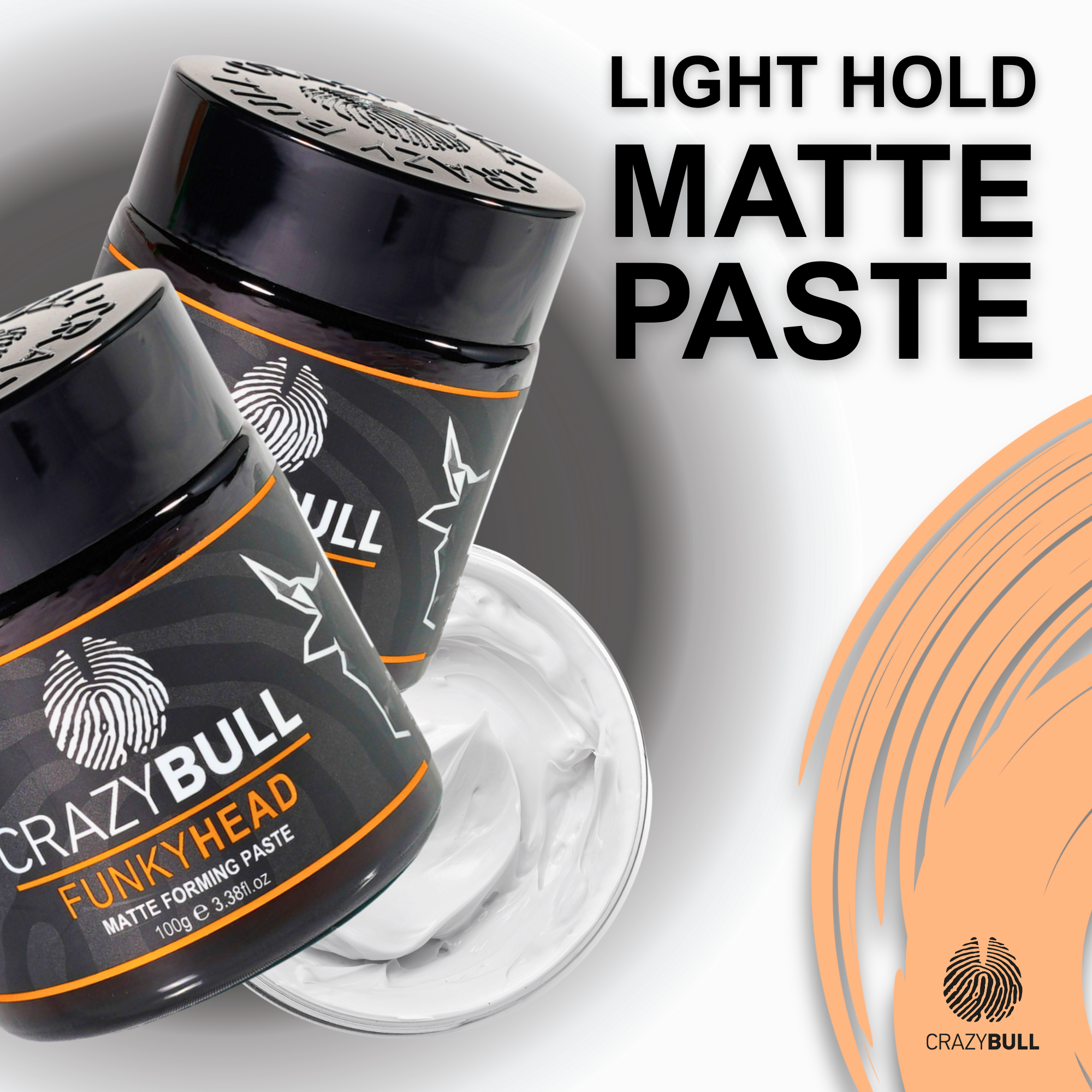 CRAZY BULL HAIR PRODUCTS - Wholesale Hair Texture Balm/Paste/Pomade - Crazy Bull Funky Head Light Hold Hair Styling Paste 6 Pack1