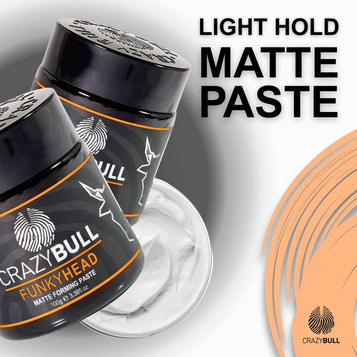 CRAZY BULL HAIR PRODUCTS – wholesale Hair texture balm/paste/pomade – Crazy Bull Funky Head Light Hold Hair Paste (Individual)1