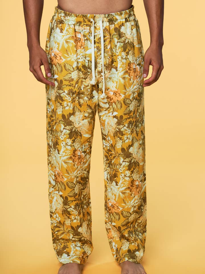 Pantalón Lounge de Lino - Floral Botánico para venta al por mayor de Paul Jays