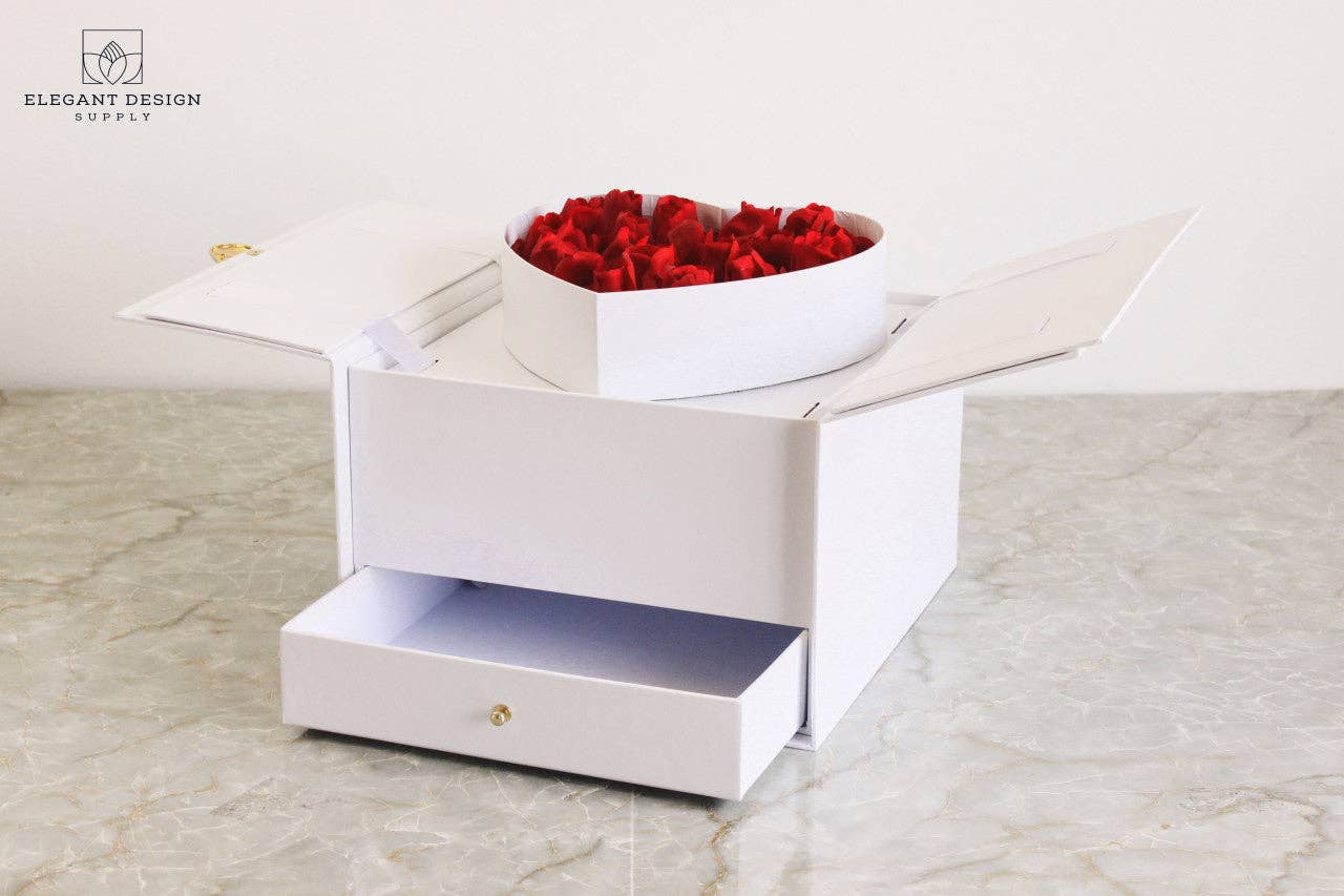 Elegant Design Supply - Wholesale Gift Box - Pull-up Heart Flower Box with Drawer17