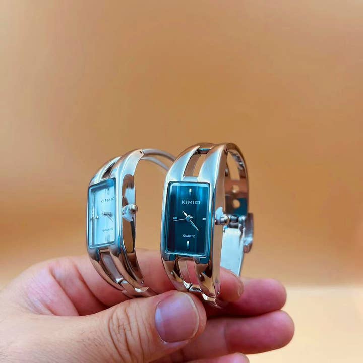 WoodWristCo - Wholesale Wrist watch – Women's - Women's Square Dial Bracelet Bangle Wrist Watch1