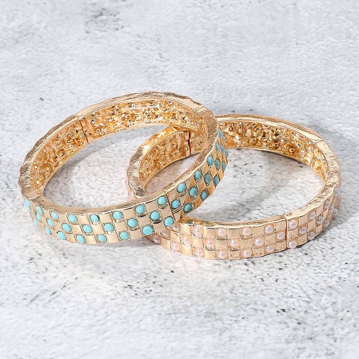 Pulsera elástica con cuentas pavimentadas para venta al por mayor de Sensibling Corp.