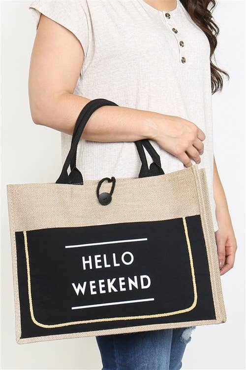 MYS Wholesale Inc - Wholesale Tote Bag - Women's - Trendy Hello Weekend Fashion Tote Bag3