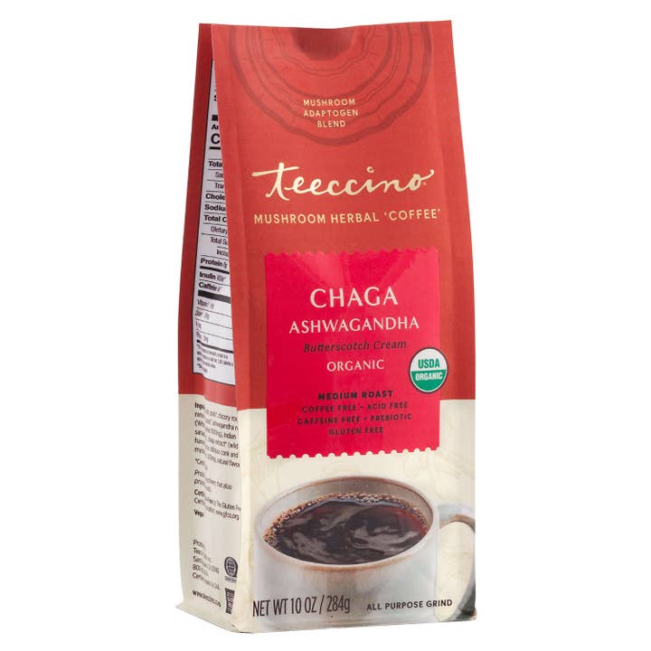 Teeccino - Vente Café moulu - Café aux champignons adaptogènes biologiques Chaga Ashwagandha1