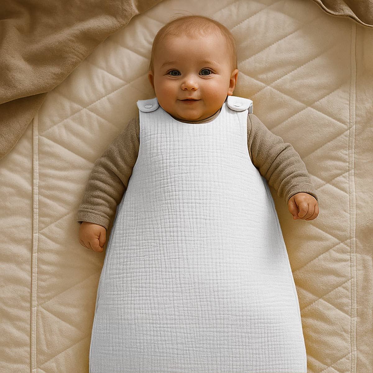 PAPATE - Venta al por mayor Saco de dormir - Bebés - Saco de dormir de invierno de algodón orgánico - blanco4