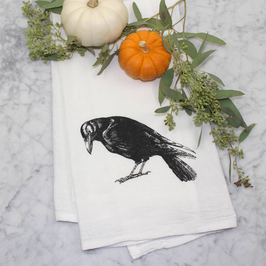 Counter Couture - Wholesale Tea Towel - Crow Tea Towel | Screen Print | Hanging Loop2