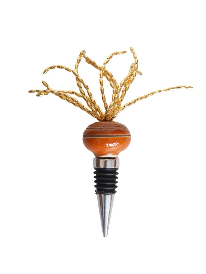 Bottle stopper Brown ceramic for wholesale by Studio Noticed