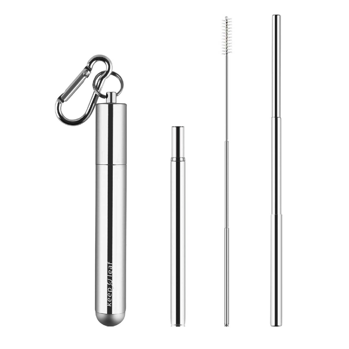 Keep Leaf – wholesale Drinking straw – Stainless Steel Straw with Carry Case (Adjustable)0