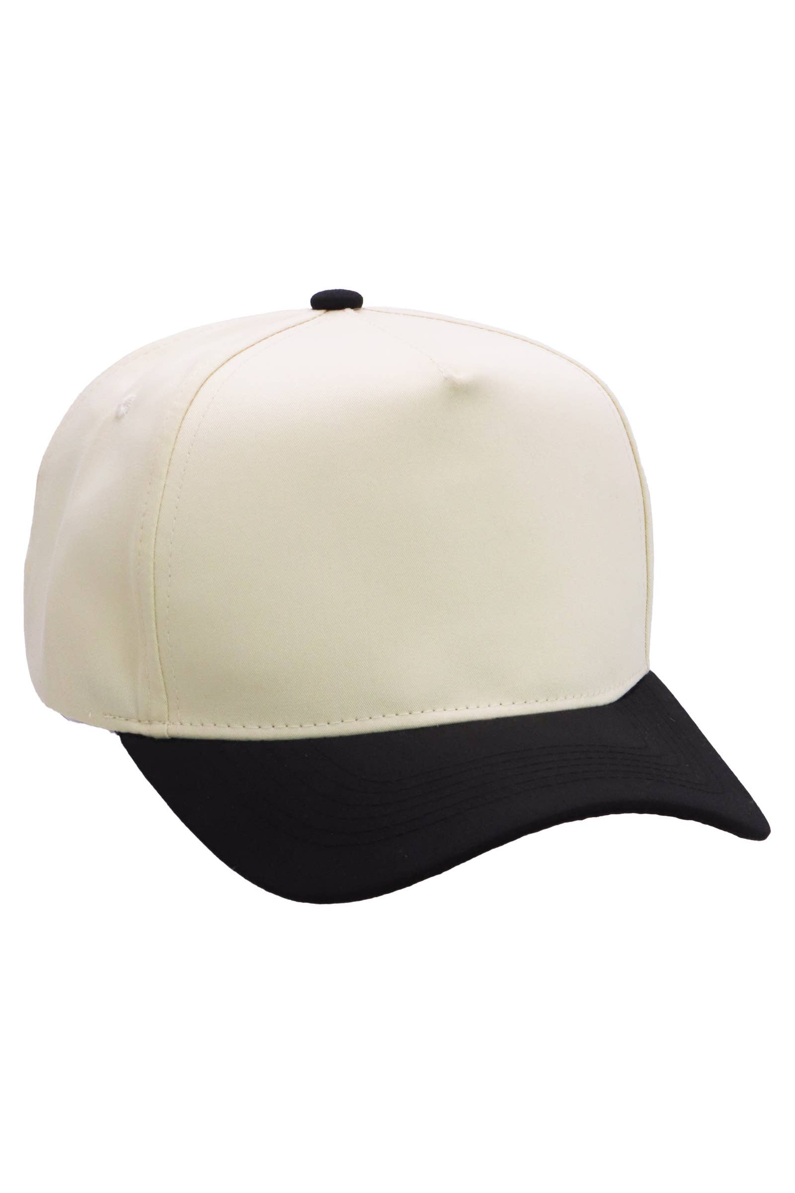 Cap Zone - Wholesale Baseball Cap - Unisex - Two Tone Beige Upper Five Panel Baseball Cap2