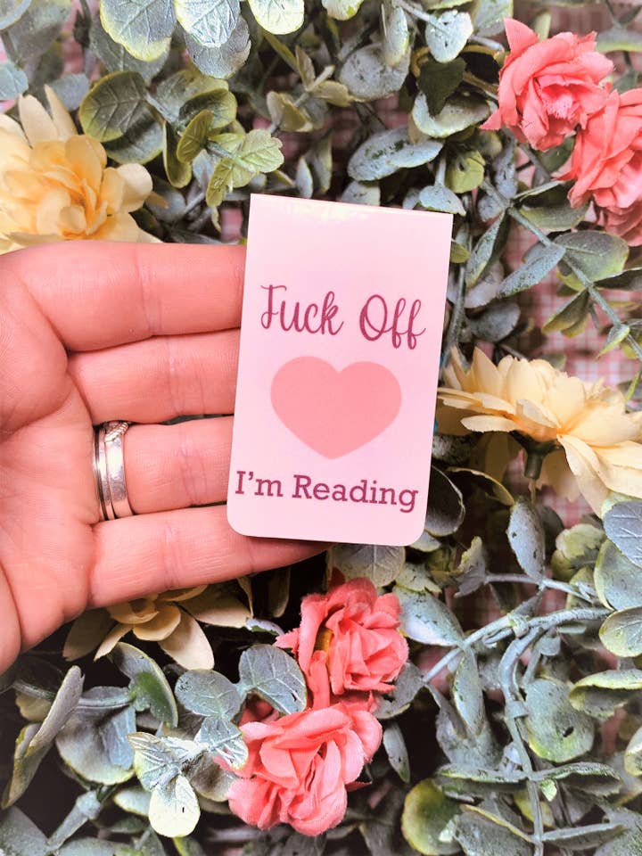 Fuck off I'm Reading - Pastel Pink - Magnetic Bookmark for wholesale by Emily Rose Creates