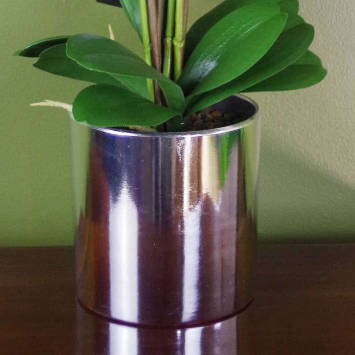 Leaf Design UK LTD - Wholesale Artificial Flowers - Artificial Orchid Large Dark Pink Silver 52cm Botanik