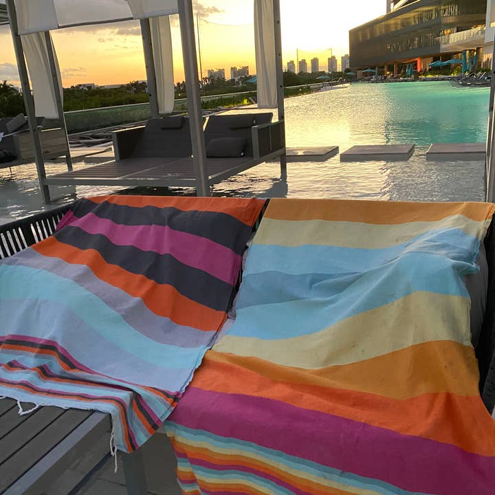 phoenician artisan - Wholesale Beach Towel - Beach Towel- ST TROPEZ Model- Flat Weave- 420 gr 100% cotton
