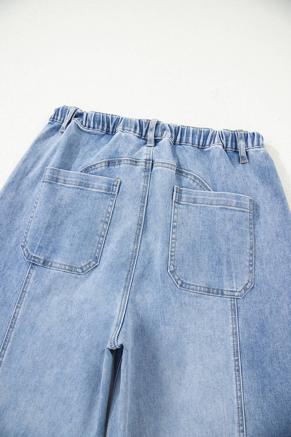 FULL TIME PURCHASE - Wholesale Jeans - Women's - Drawstring Seam Detail Raw Hem Wide Leg Denim Pants16