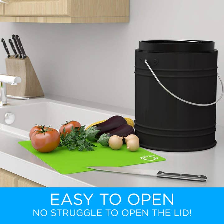 Cooler Kitchen - Wholesale Kitchen Tool/Gadget - Cooler Kitchen 3-Liter Kitchen Compost Bin w/ EZ-No Lock Lid12