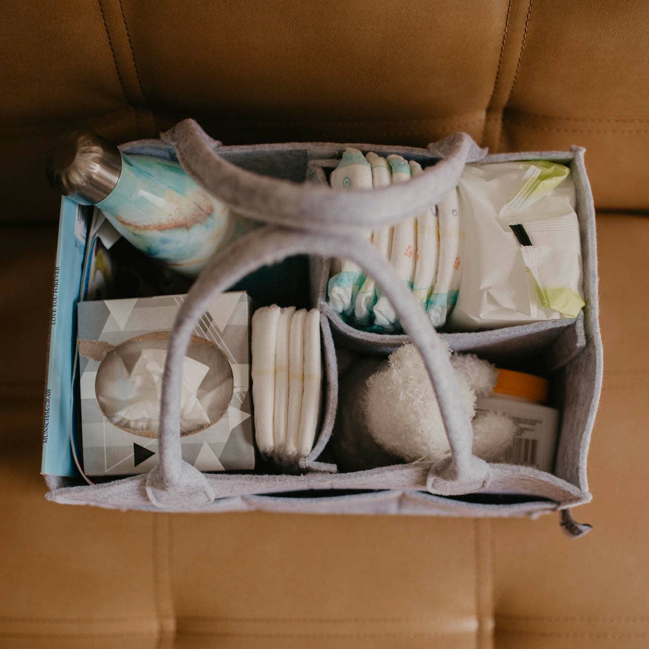 Parker Baby Co. – wholesale Nappy caddy – Baby – Diaper Caddy in Gray4