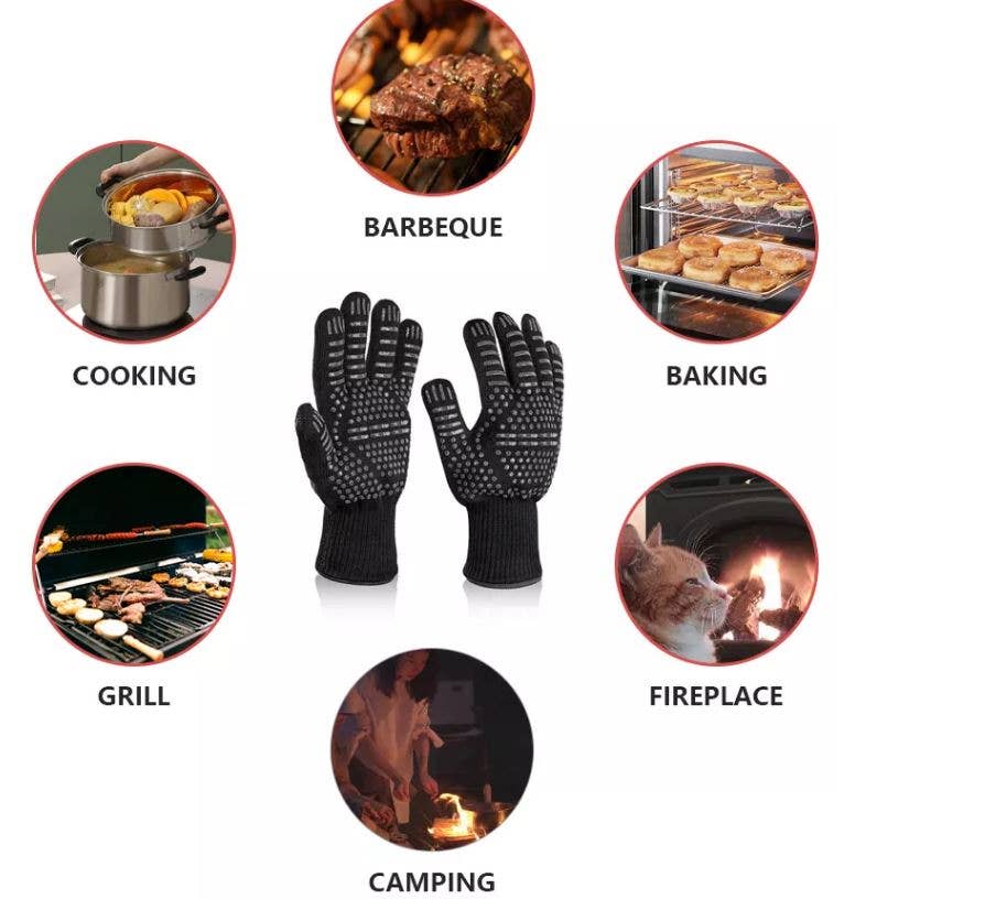 VIGOR - Wholesale Oven Mitt/Pot Holder - BBQ Grill Gloves Cut & 932°F Heat Resistant Gloves4
