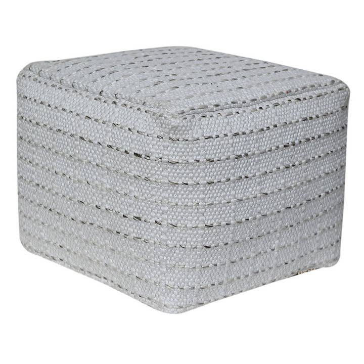 Square Striped Woven Ottoman Pouf for wholesale by CG Hunter