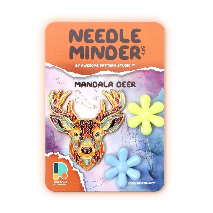 Mandala Deer - Magnetic Needle Minder Set #1 for wholesale by Awesome Pattern Studio