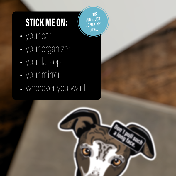 SACRAMELA - Vente Autocollant - Autocollant multicolore Galgo espagnol1