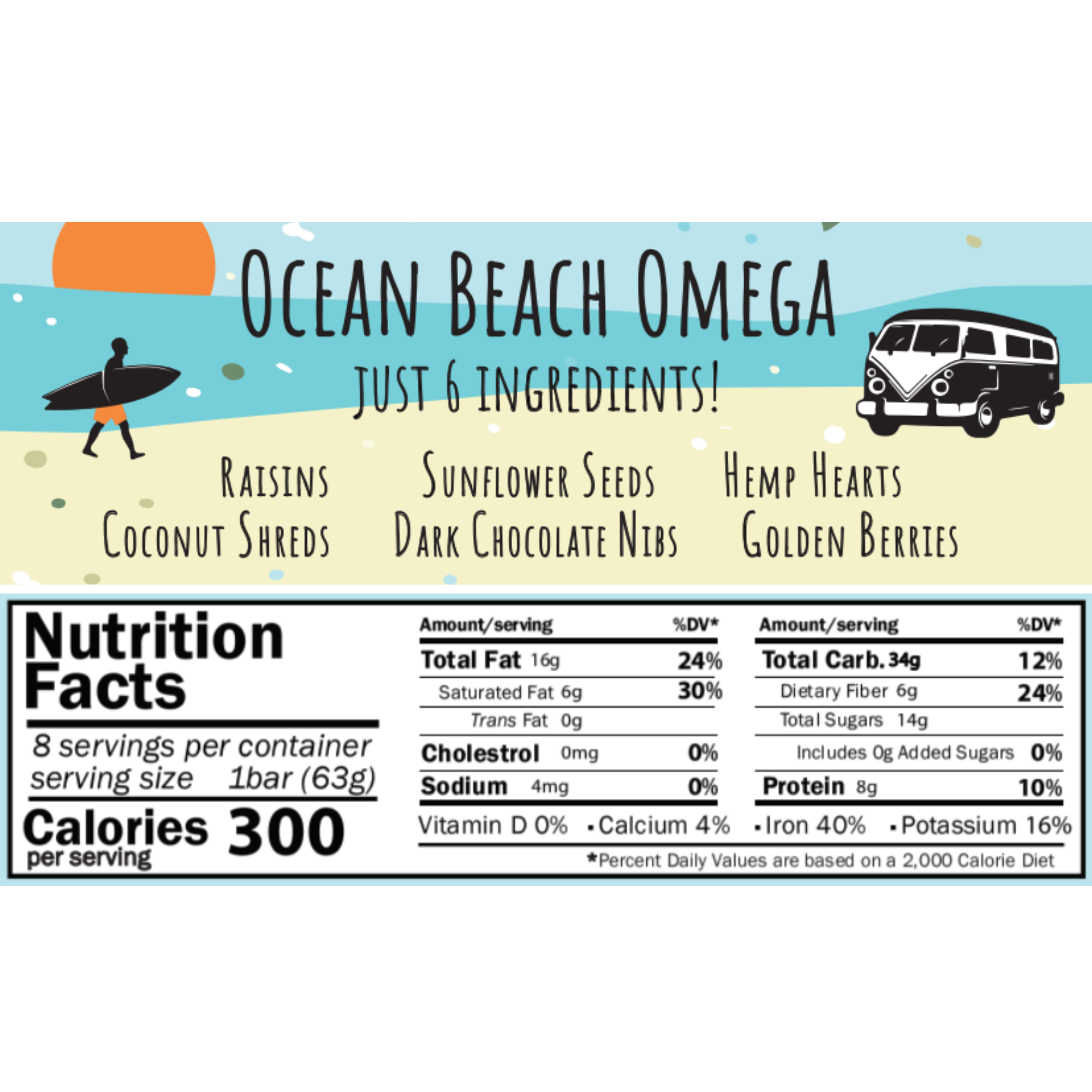 San Diego Bar - Wholesale Snack Bar - San Diego Bar Ocean Beach omega ( $18.00 / 8 Pack )1