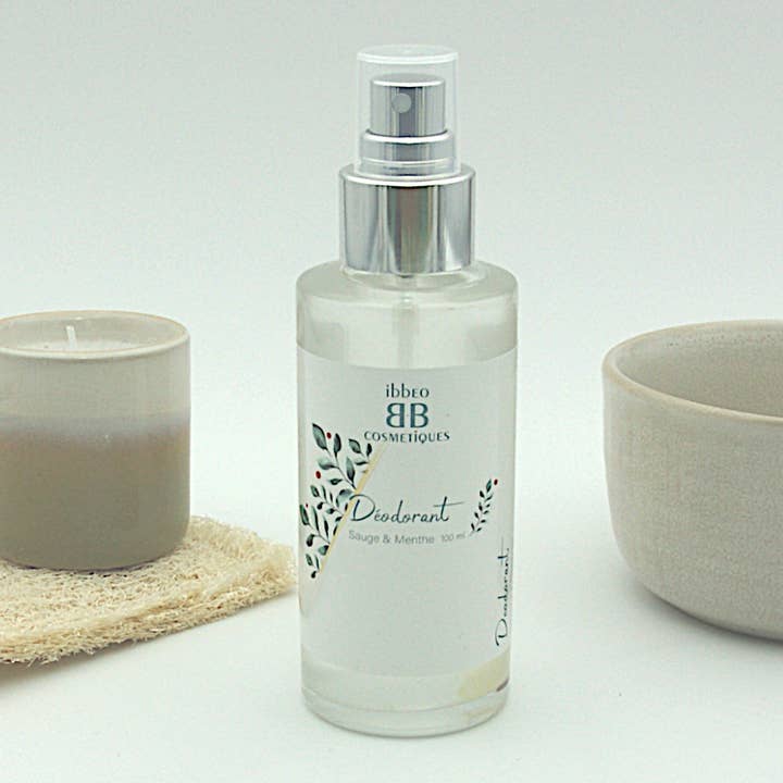 Déodorant mixte, menthe et sauge pour la vente par Ibbeo Cosmétiques