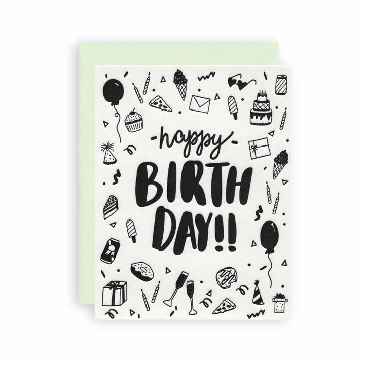 Birthday Sketch for wholesale by KB Paperie