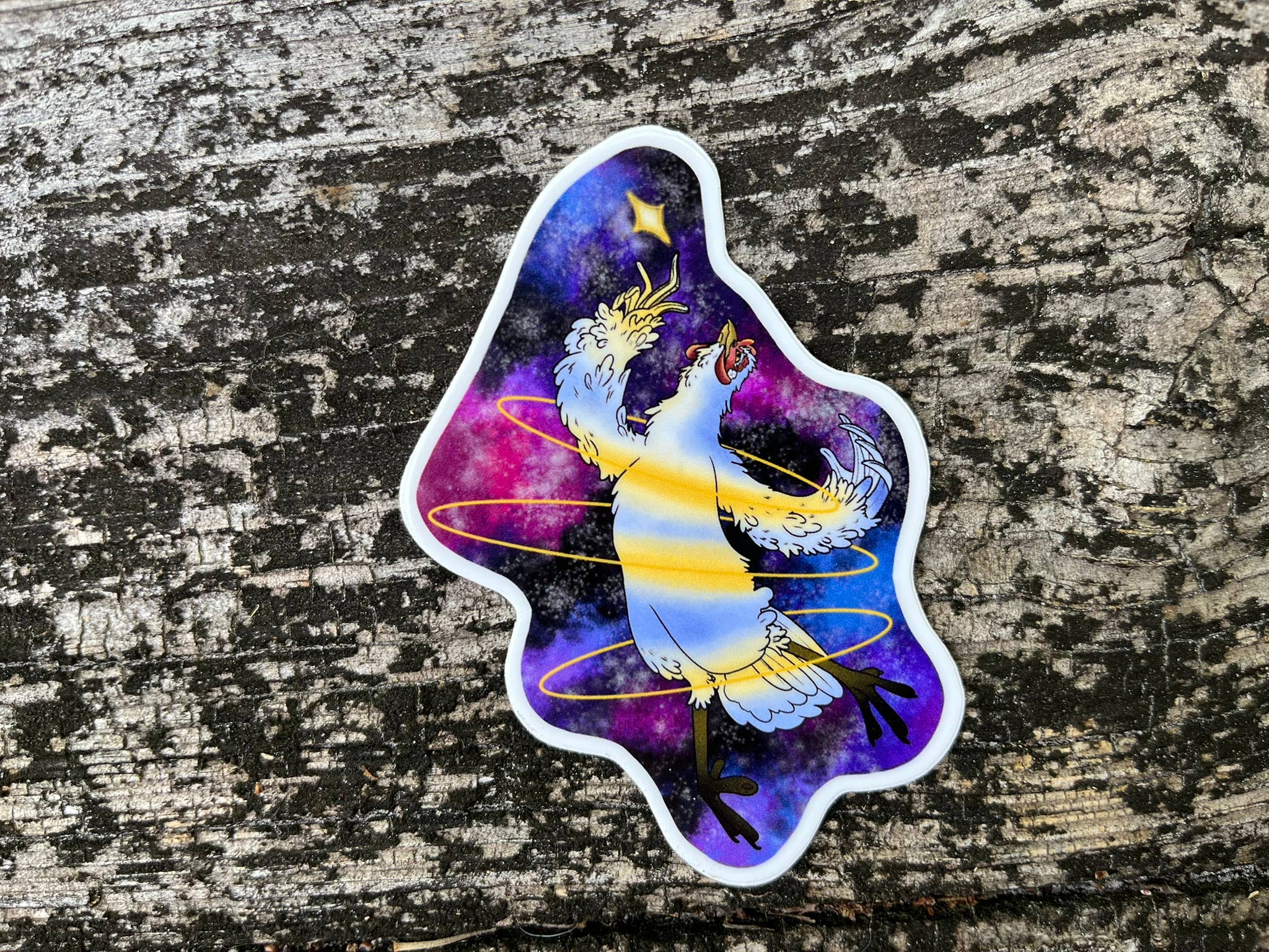 The Empathetic Chicken - Wholesale Phone & Laptop Stickers - Out of this World Chicken Vinyl Die Cut Sticker Pack1