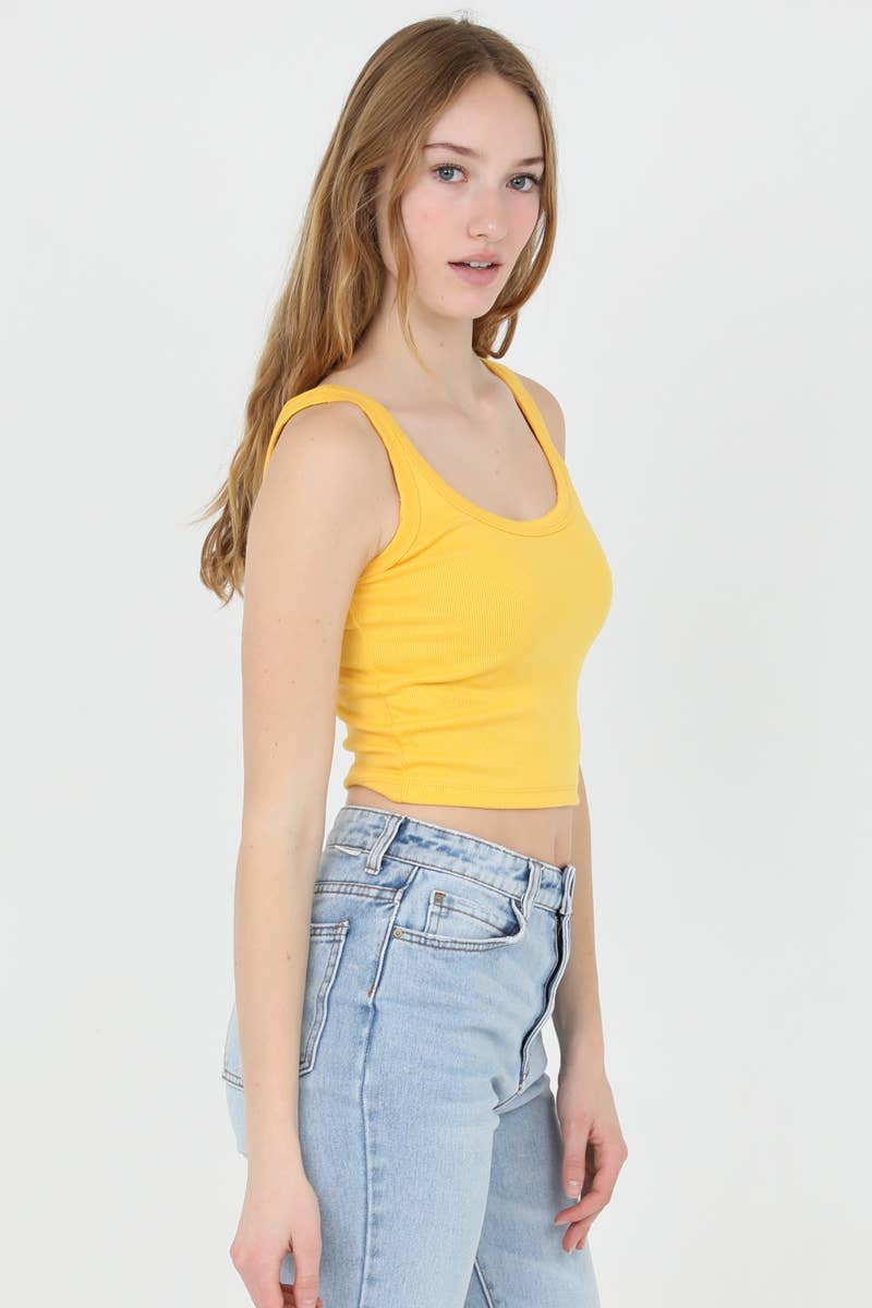 ANGIE – wholesale Tank top – Women′s – X2CA5-ASIS RIB KNIT SCOOP NECK TANK35