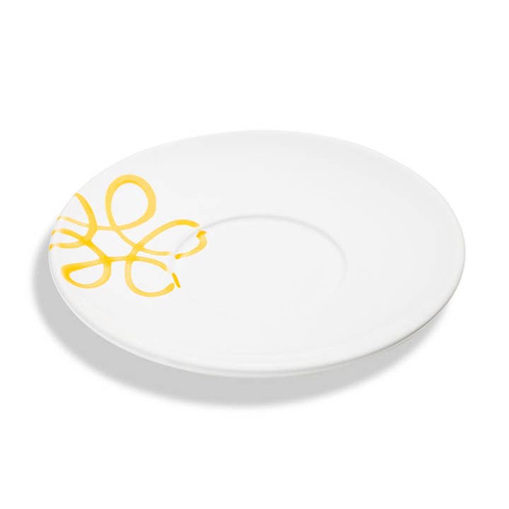 Pure flamed yellow, saucer.teacup Maxima Ø18cm for wholesale by Gmundner Keramik Handels GmbH