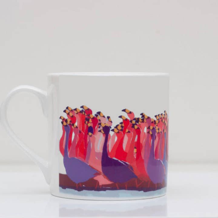 Flamboyance of Flamingos Bone China Mug for wholesale by Rolfe and Wills