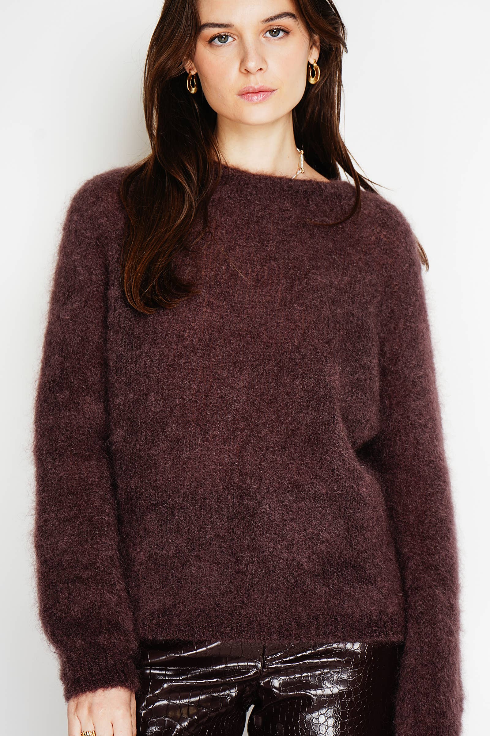 NOELINE – wholesale Knitted jumper – Women′s – 80% kid mohair sweater 301222