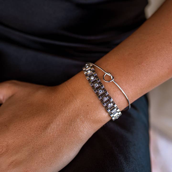 Silver Lineage Bracelet Silver/Cubic Zirconia for wholesale on Faire1