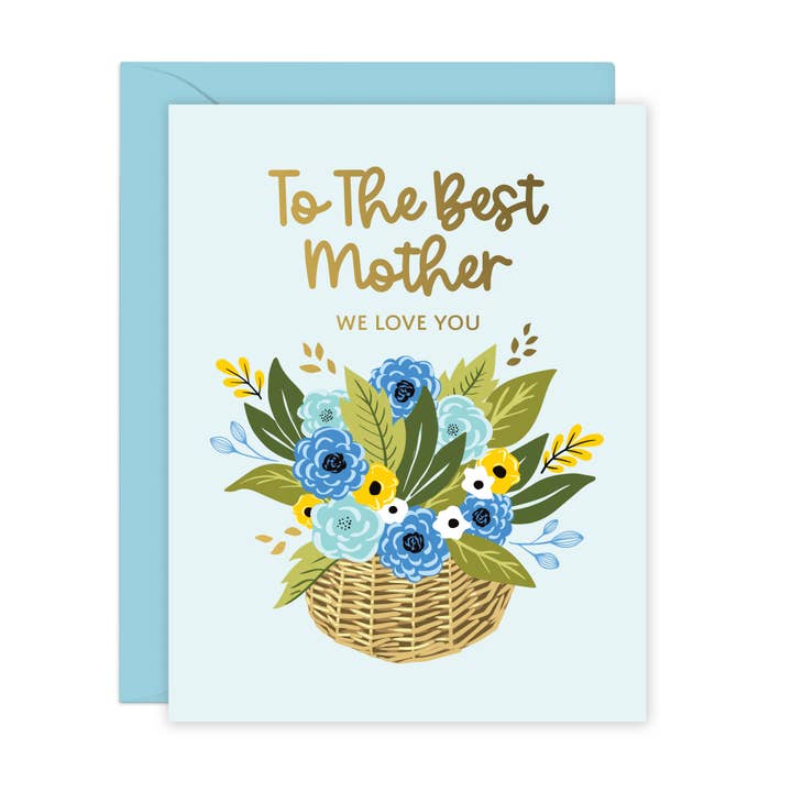 À la meilleure mère | Carte de fête des mères en feuille d'or pour la vente par Lucy Loves Paper