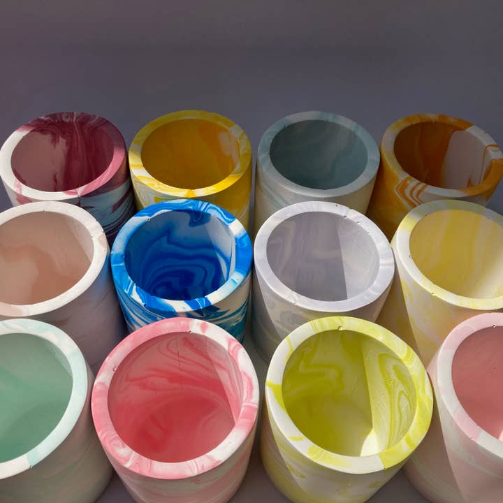 Marble Pen Pot/Toothbrush Holder (assorted colours) for wholesale by Proper Vacant