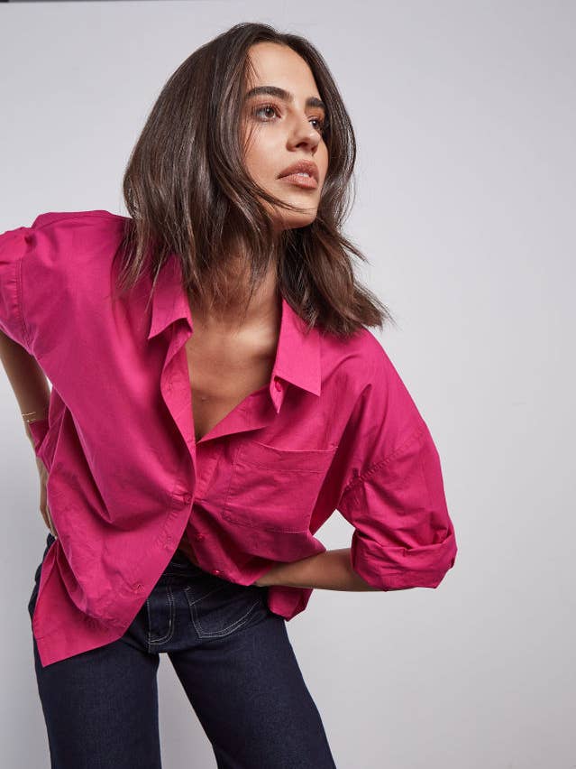 Camisa Clássica Joliet em Popeline por atacado de Robb and Lulu