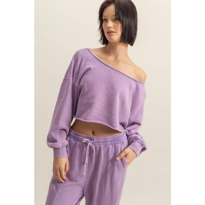 Double Zero - Wholesale Sweatshirt – Women's - Frayed Detail Long Sleeve Crop Top31