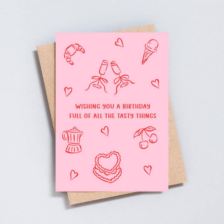 Tasty Things Birthday Greeting Card for wholesale by The Type Club