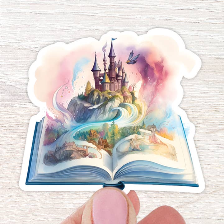 Fantasy Castle & Book Sticker for wholesale by The Daydreamer Designz