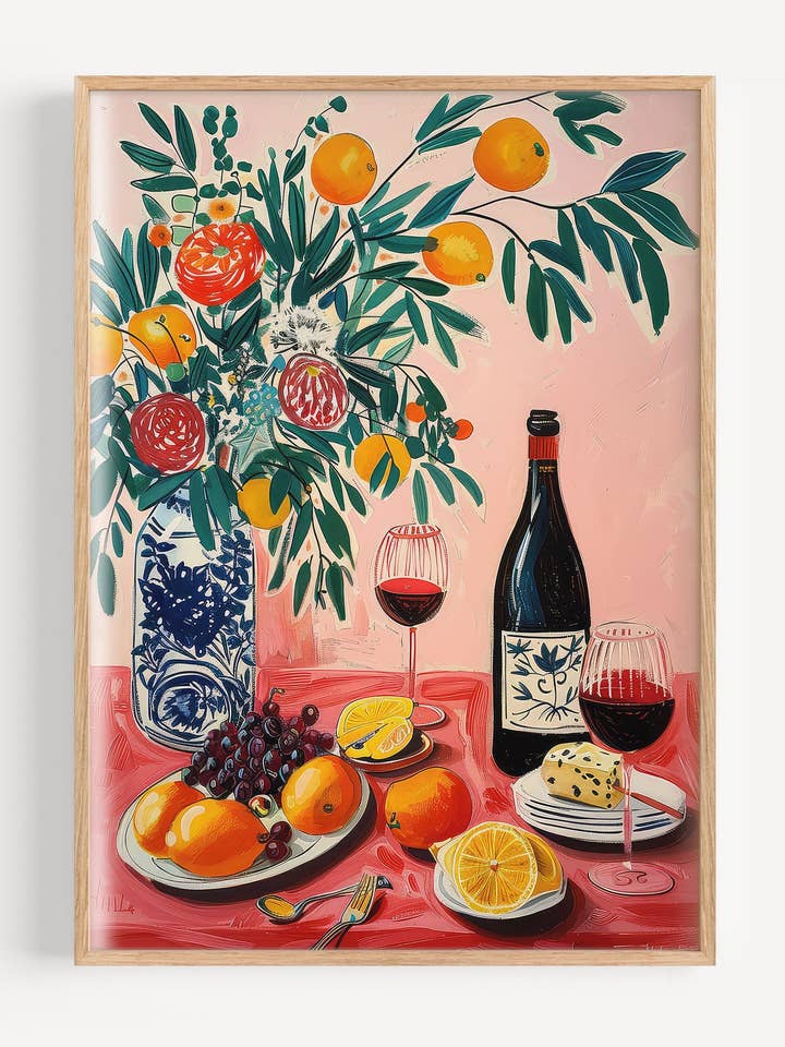 Dinner Table Food Print I105-44 for wholesale by Peardrop Prints