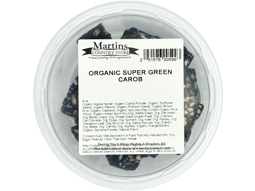 Martin's Country Store LLC - Wholesale Chocolate Covered Sweets - ORGANIC SUPER GREEN CAROB 8oz3