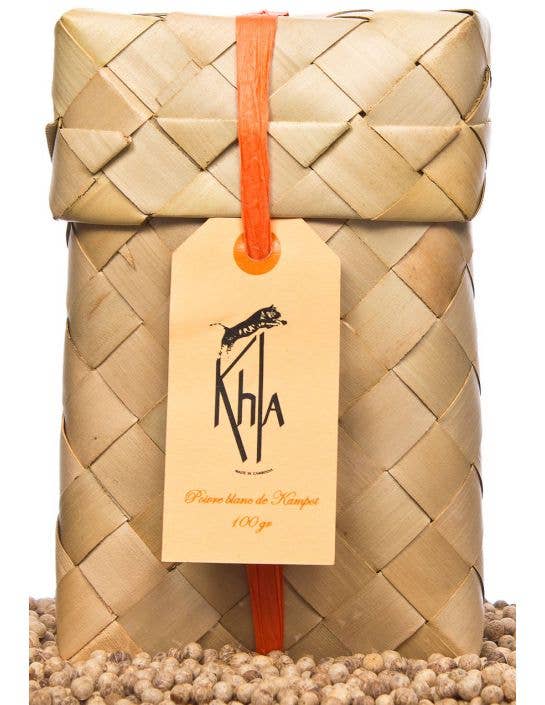 Khla - L'épicerie du Mékong – wholesale Pepper/peppercorns – Kampot white pepper IGP - Organic - Premium - in grains - 100g - Palm2