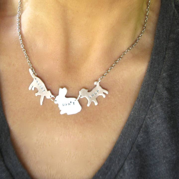 Christy Robinson Design – wholesale Hänge-/berlockhalsband – Adopt Don't Shop Cat, kanin, hund halsband