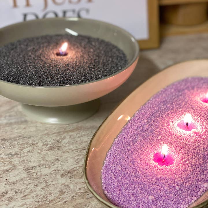 The Candledust - Wholesale DIY craft kit - Grey Unscented Candle Sand 330g refill + 5 wicks1